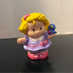 2002 Little People Easter Sarah Lynn Blonde Girl Blue Bird VGUC Purple Dress
